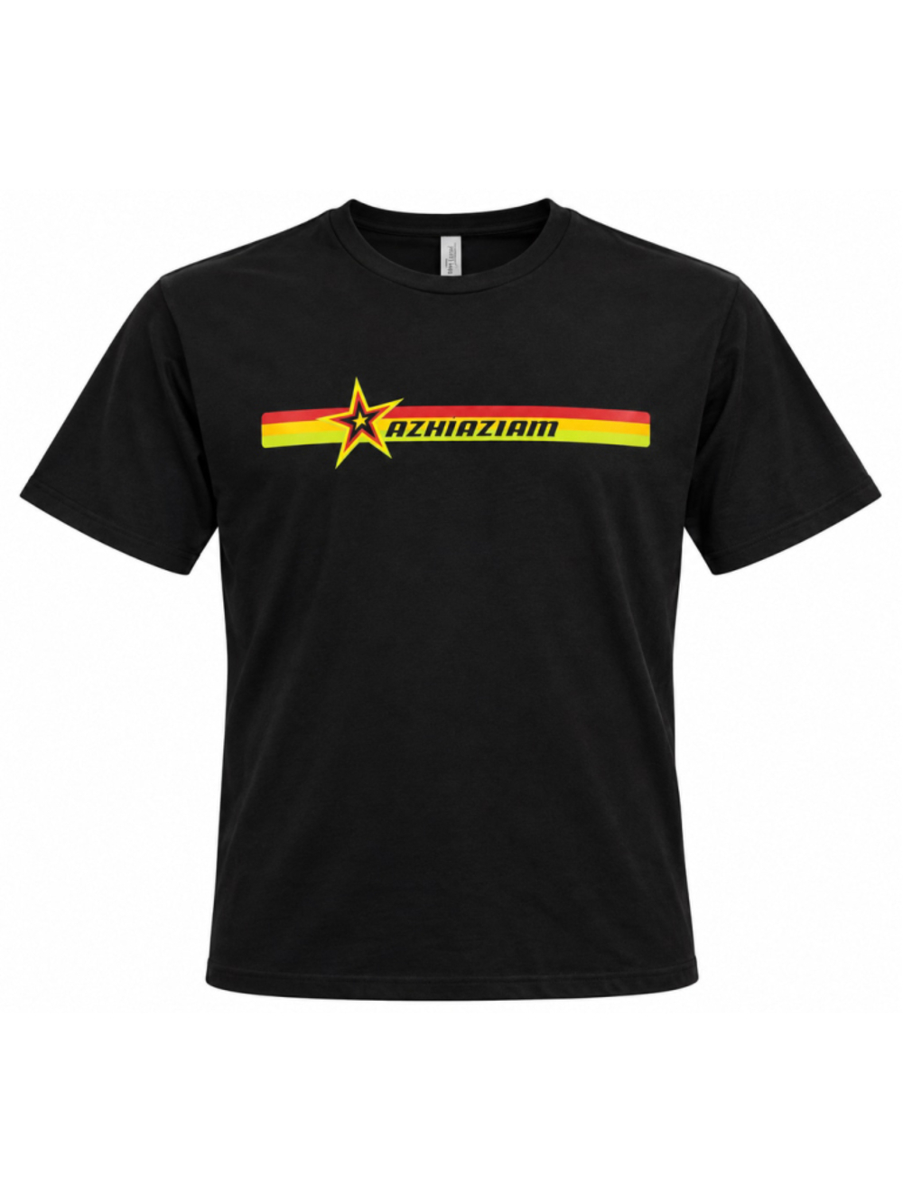 Men's Azhiaziam Cotton Heritage Graphic Tee Size L Black Red Yellow
375